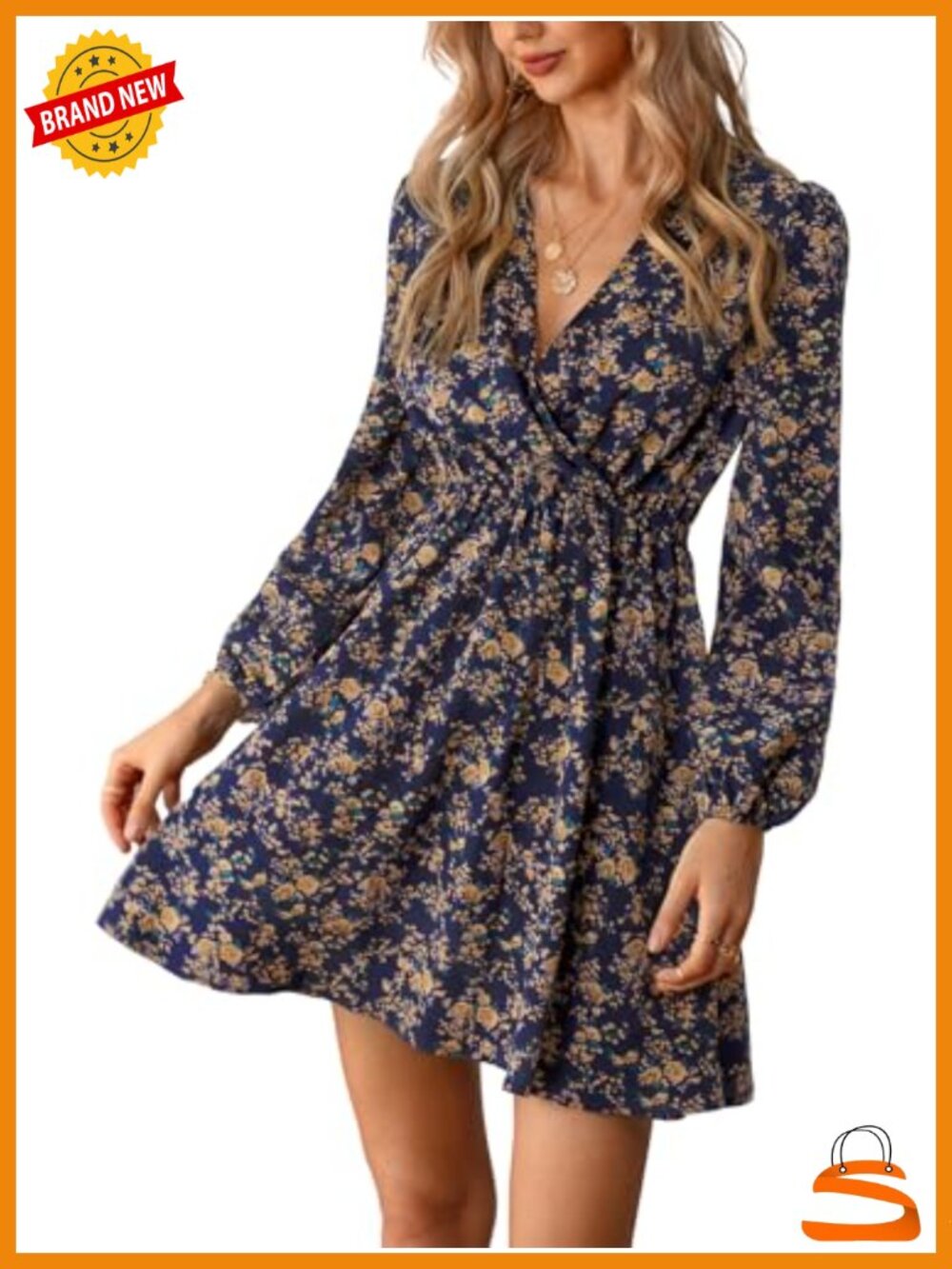 CUPSHE Floral Ruffle Mini Dress Peasant Sleeve A-Line Casual Vacation